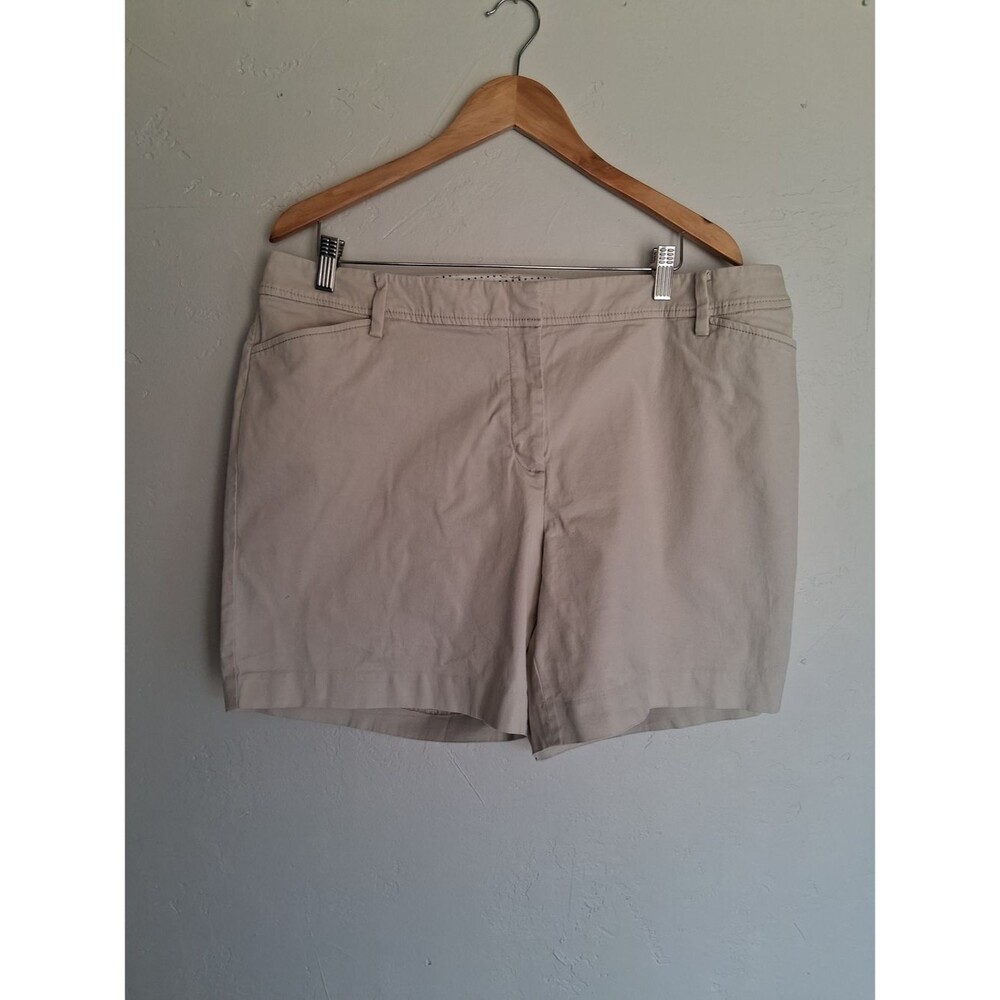 Talbots Perfect Shorts 16W Beige Khaki 6” Inseam Stretch Cotton Plus Size Classi